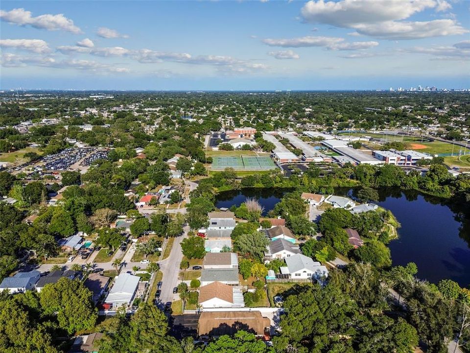 Property is bottom/ middle. Downtown St.Pete is back/right 15 min away and Tampa is 30 min away top/left.