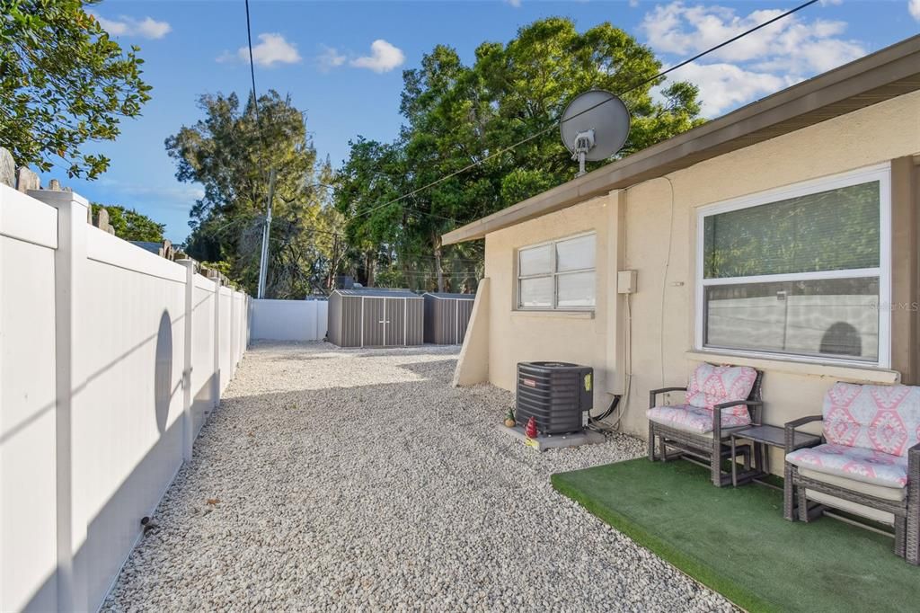 Spacious side yards, perfect for enjoying a morning coffee or evening cocktail