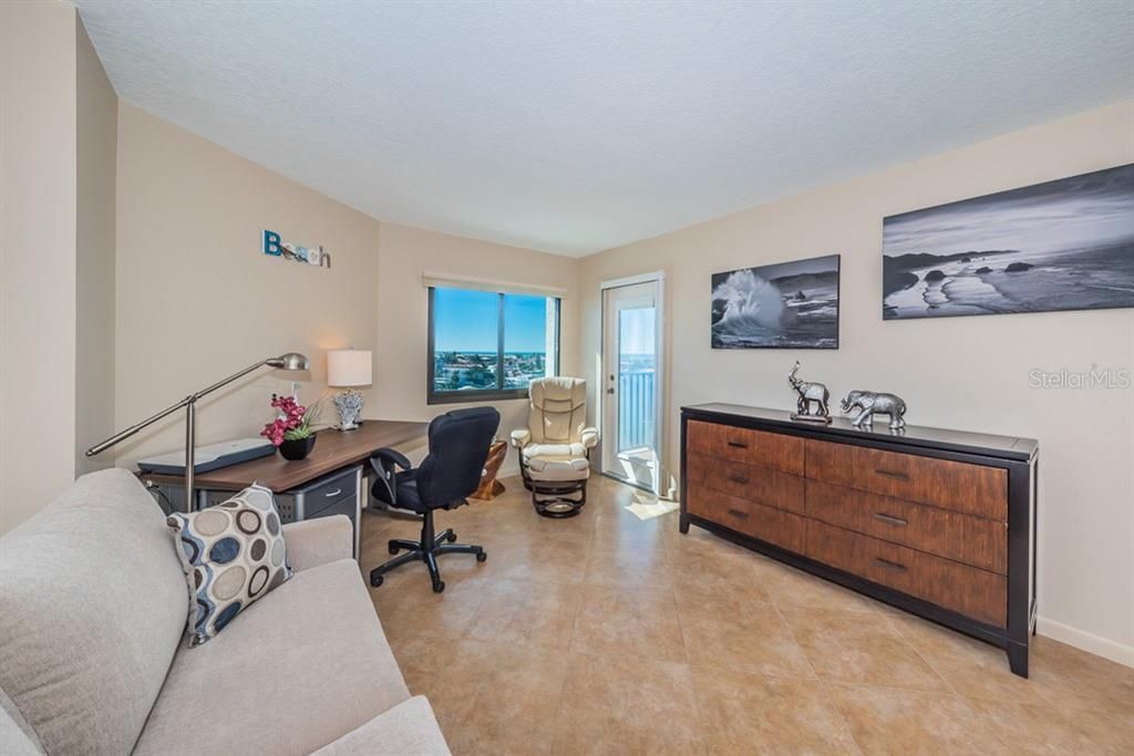 2nd Bedroom Offering Panorama Gulf Views with Terrace Access! Includes a Pull Out Sofa Bed Standard Double.