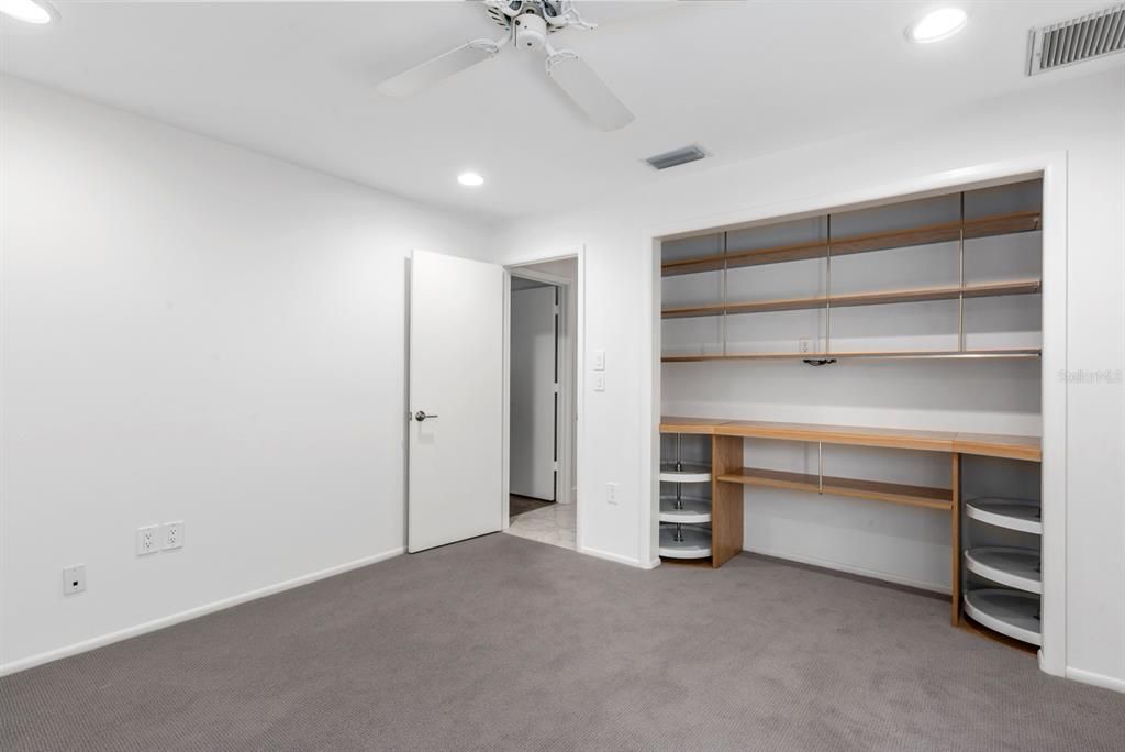 Built-in Desk, Drawers, and Lighting for hobby or homework in Front Bedroom.