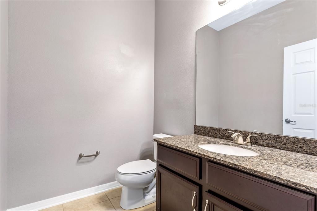 Primary's ensuite is a full bath with walk in shower, water closet, walk in closet, dual sinks.
