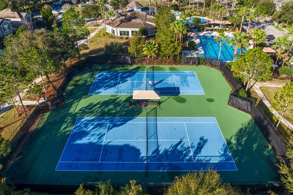 Two regulation tennis courts for use.