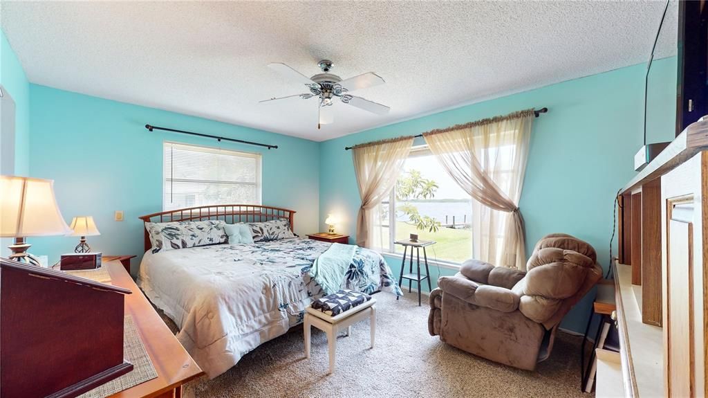 Master bedroom with view of the lake