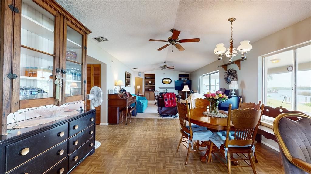 Dining area with view of living room