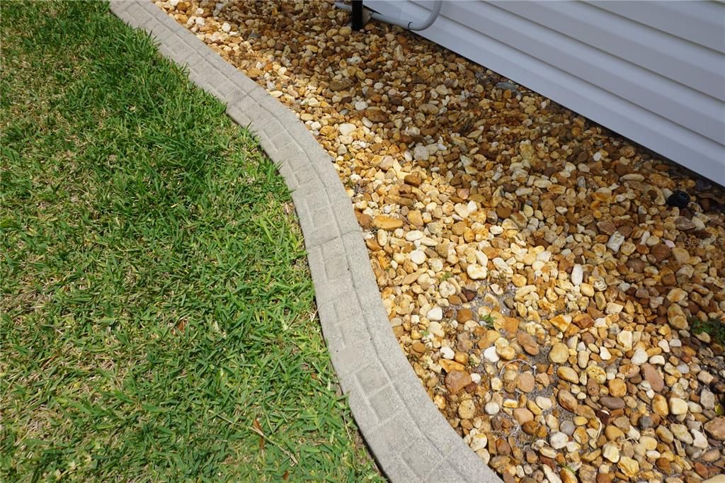 Decorative curbing on flower beds