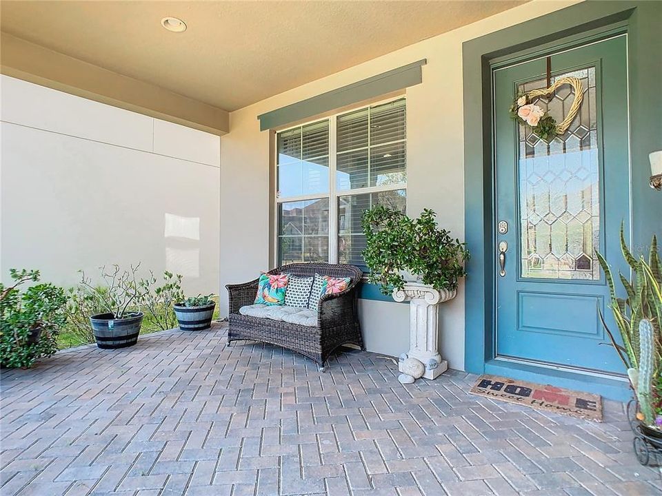 Beautiful brick paved porch entrance to welcome you and your guests.