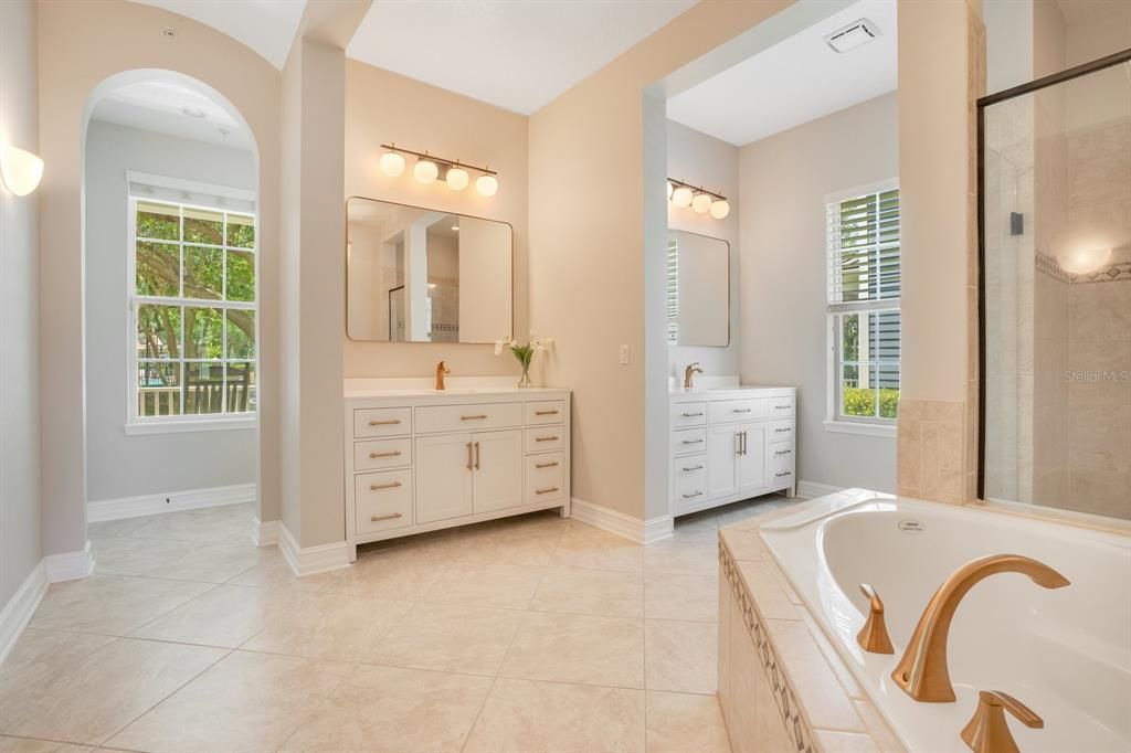 Remodeled first floor primary bathroom