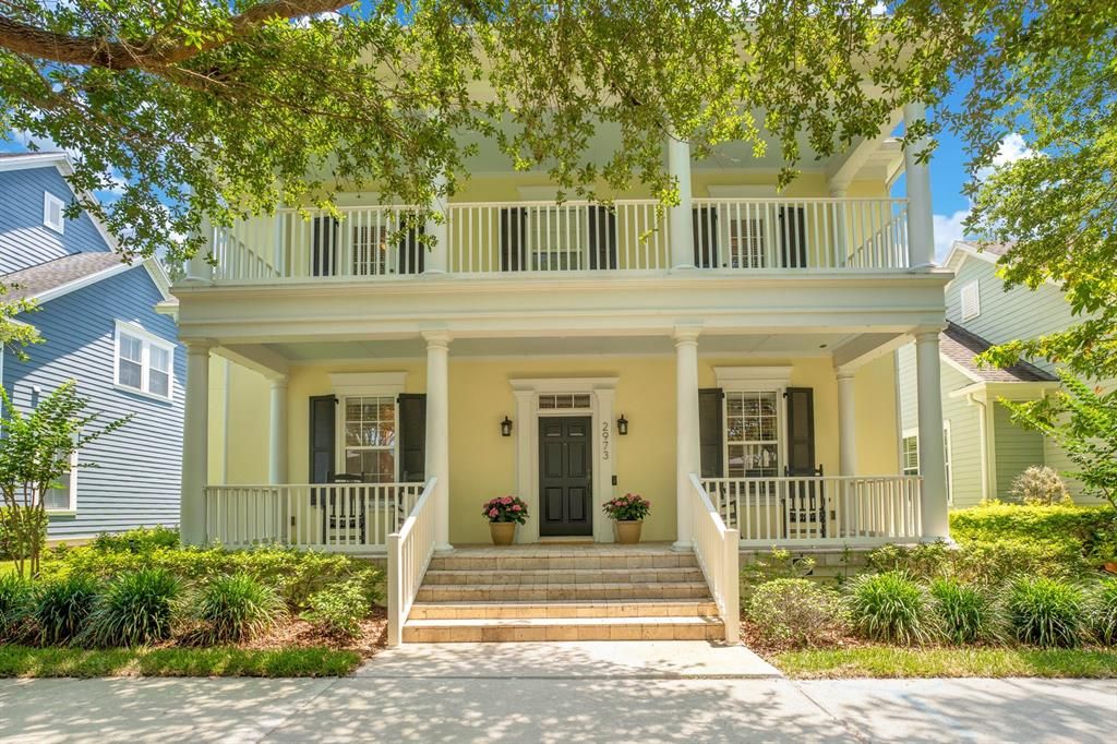 Pavered steps and front porch