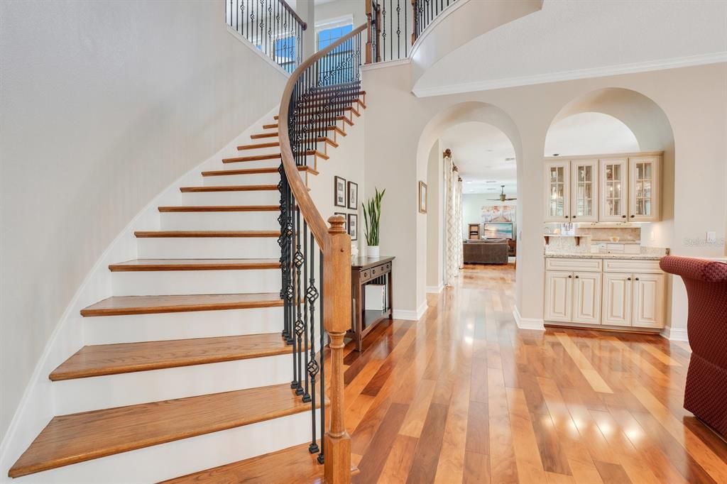 Beautiful curved wood staircase