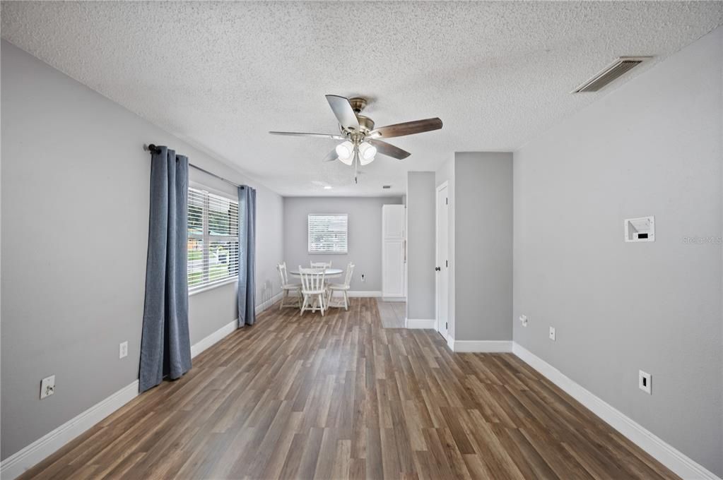 Front Entry leads to the spacious living/dining area