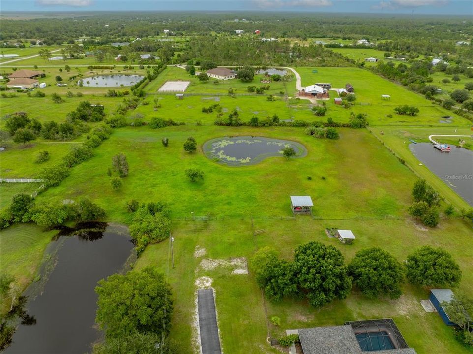 Aerial showing the back side of the property.