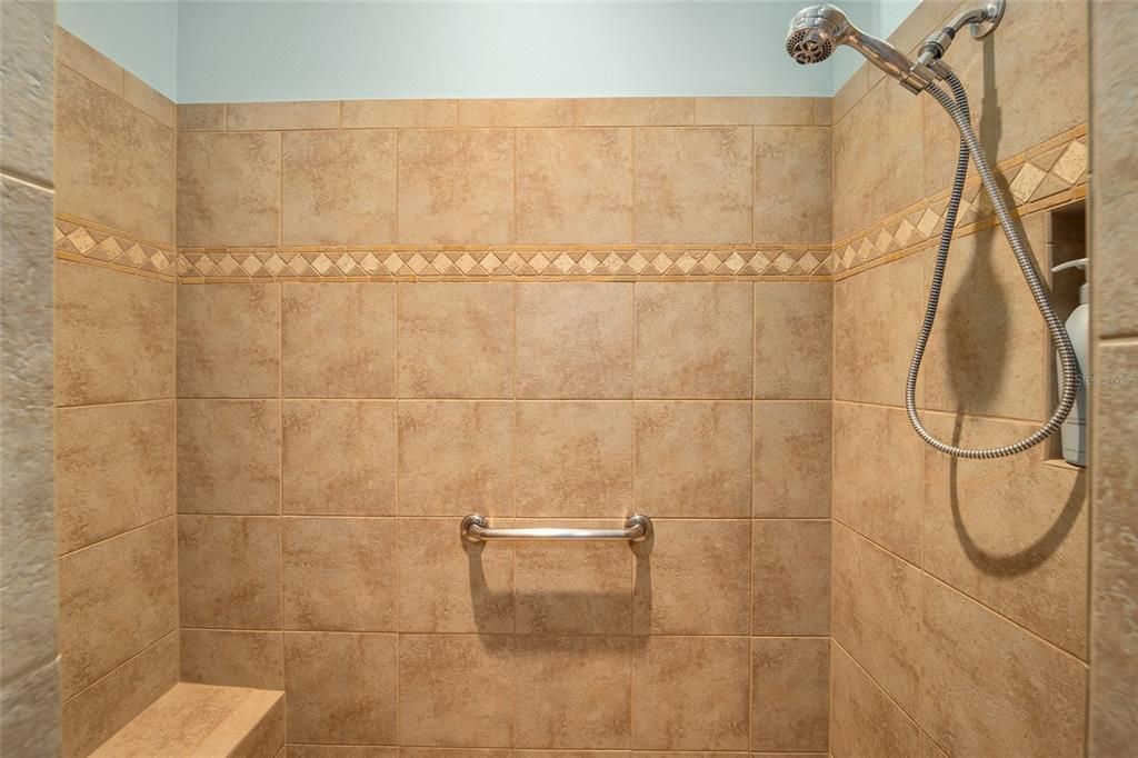 Tiled Roman Shower with Bench Seat