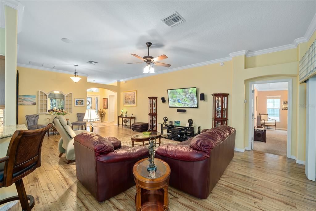 Living Room with Ceiling Fan with Light