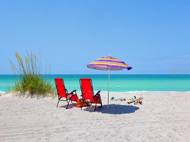 Lounge in a beach chair and listen to the soothing sounds of the surf.