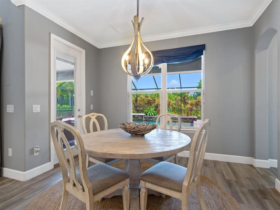 Spacious dinette area in the kitchen is perfect for casual meals.
