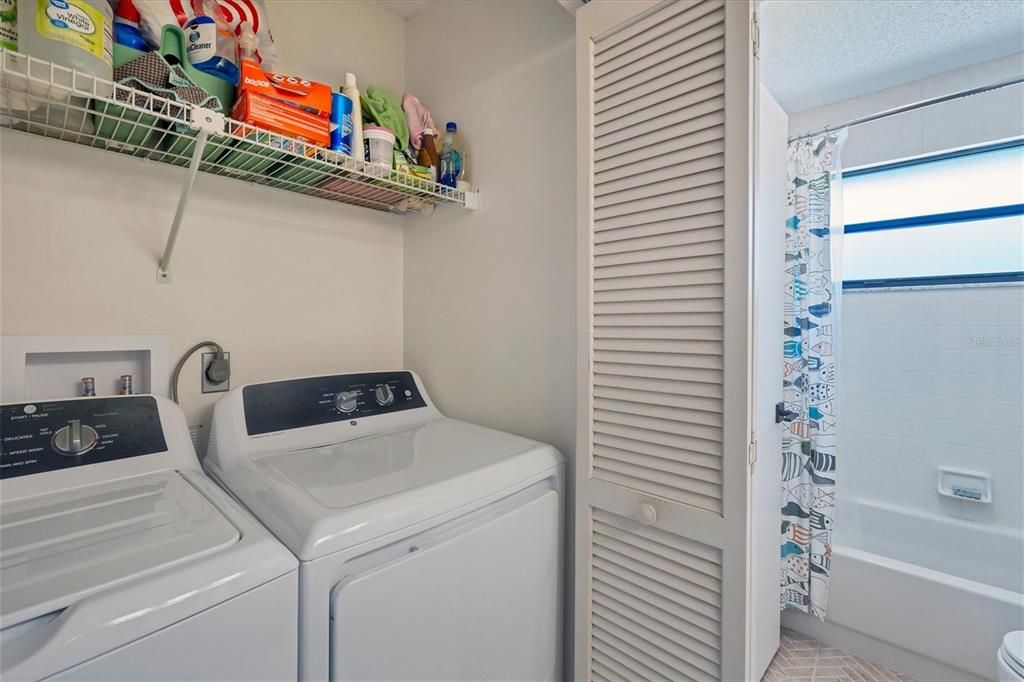 Laundry closet with brand new appliances