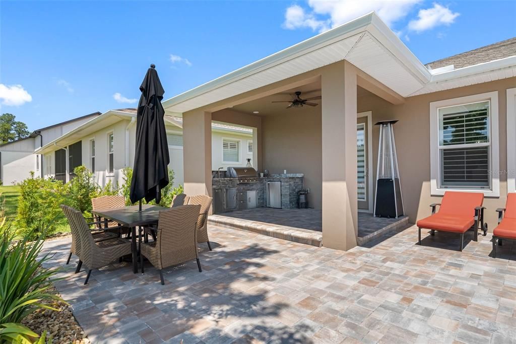 Custom outdoor kitchen under roof