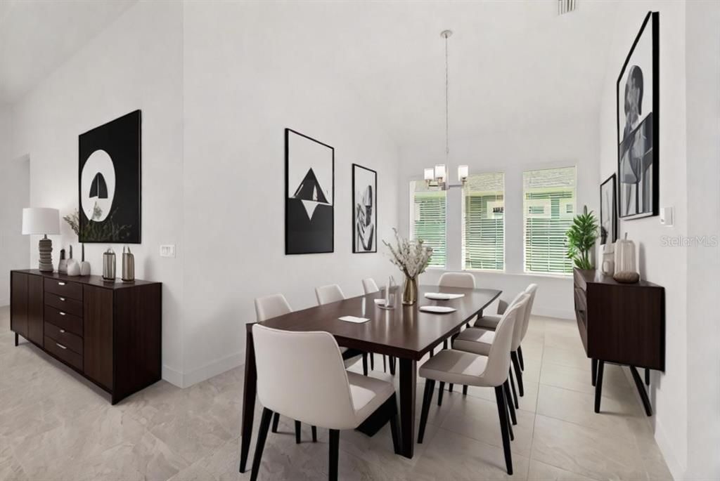 Formal Dining Room with Modern Furniture (Staged Photo)