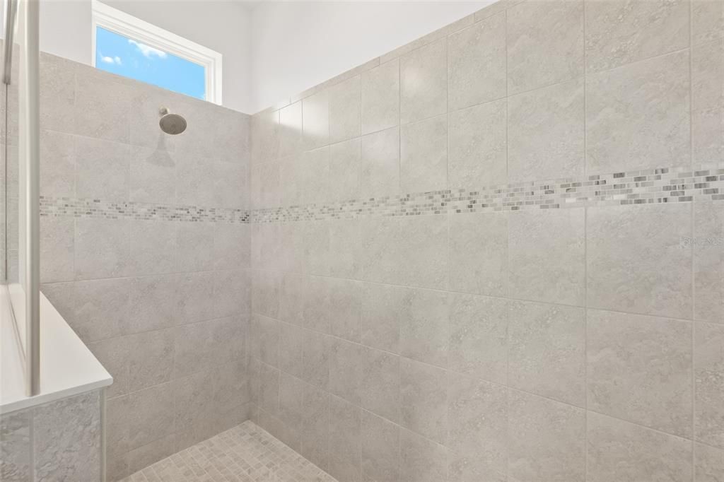 Large Tile Walk-in Shower