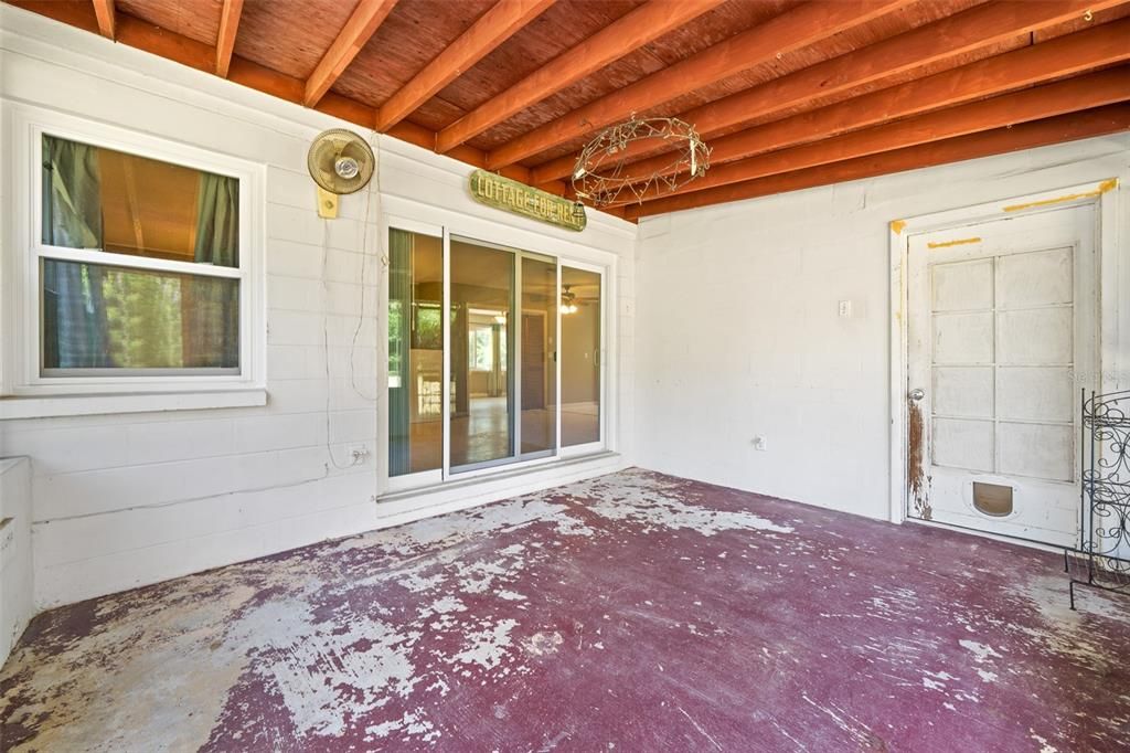 Screened Lanai with Doors to Living Room & Back Storage Room