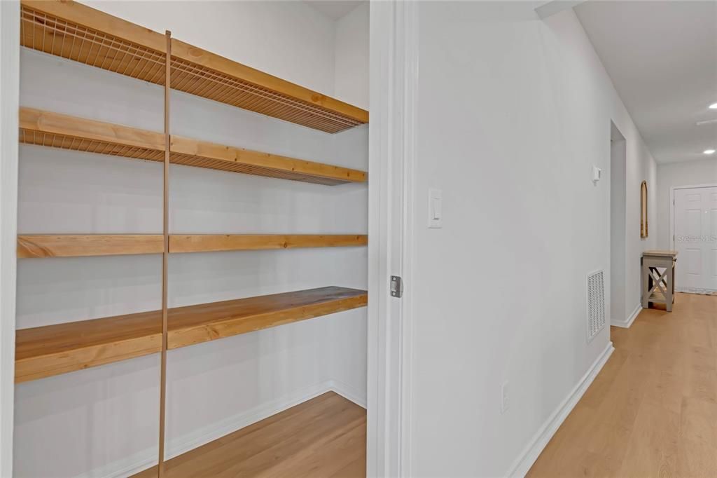 Upgraded Wood Shelving in Pantry