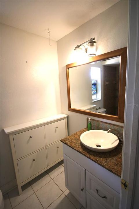 Master bathroom, single sink