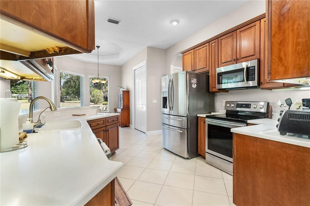 Kitchen has great counter space