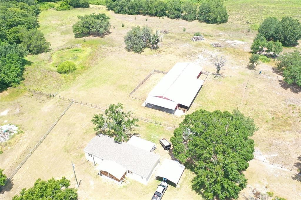 house & barn aerial