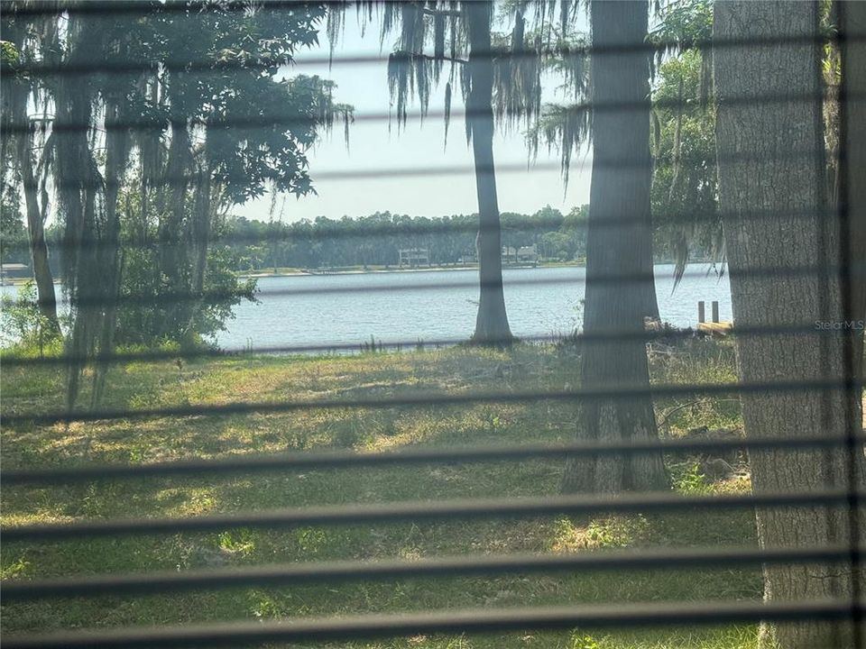 Views of the backyard and the lake from the main house