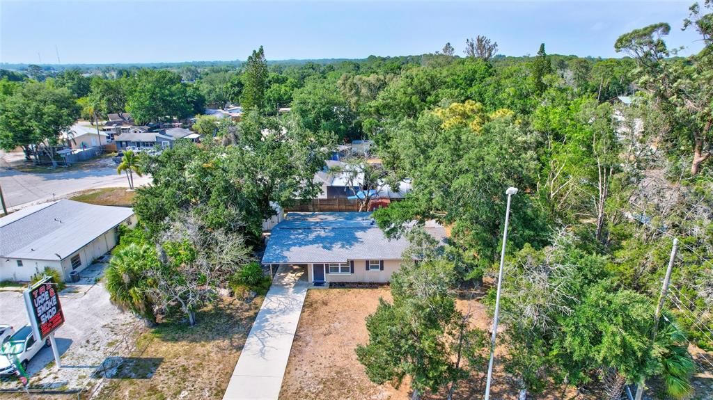 Aerial Front of Home and Yard