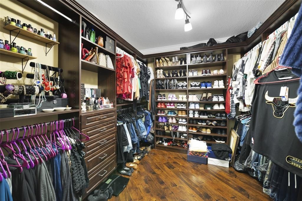 CUSTOM WALK-IN CLOSET.