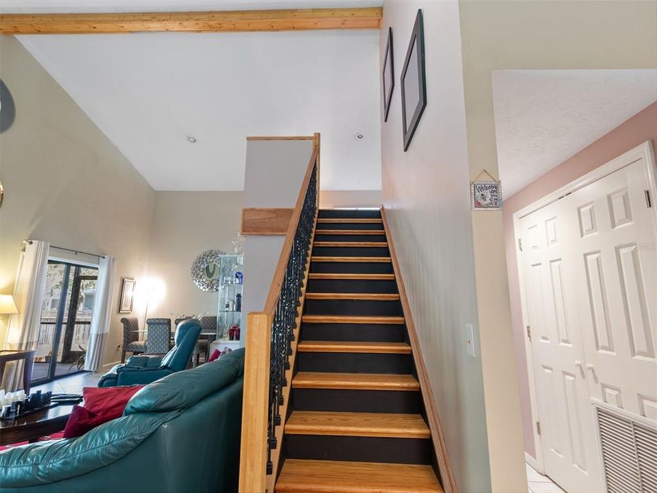 stairs to the 2 beds + 1 bath