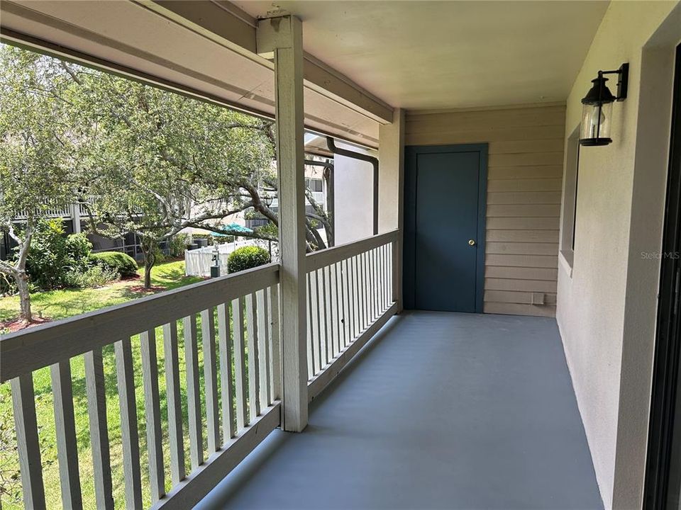 Large rear balcony/patio, can be screened with laundry rm./storage