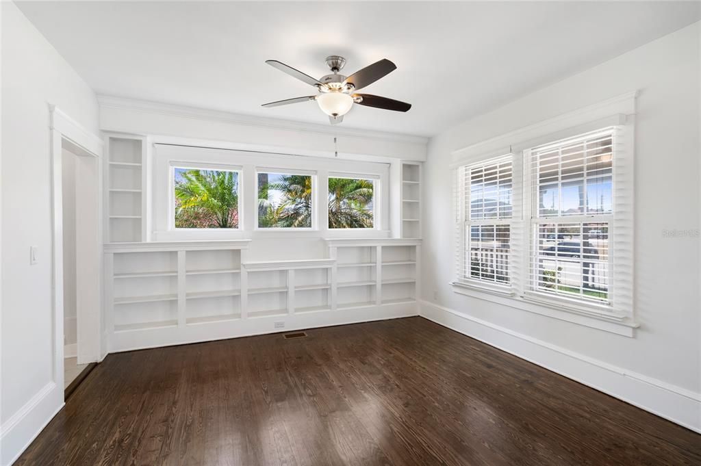 Dining Room with Built in Shelving