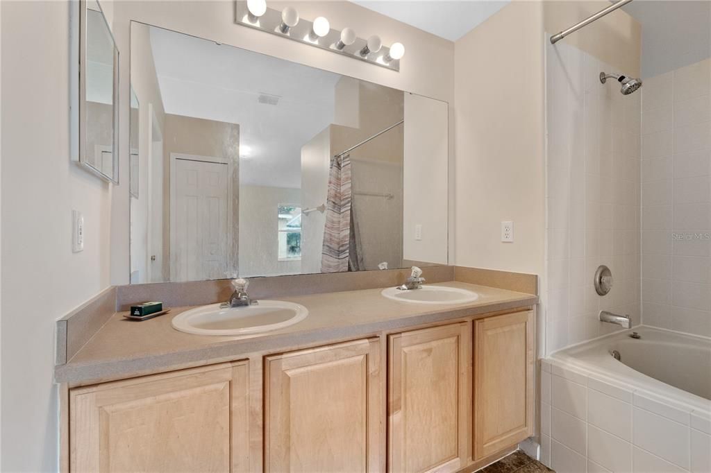 Master Bathroom with Dual Sinks.