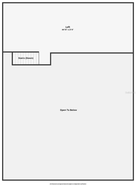 Floor plan for hangar and loft above the living area of hangar