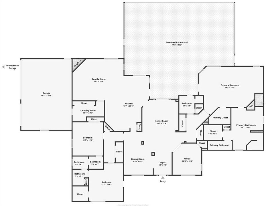 Floor plan of house with 3 car garage