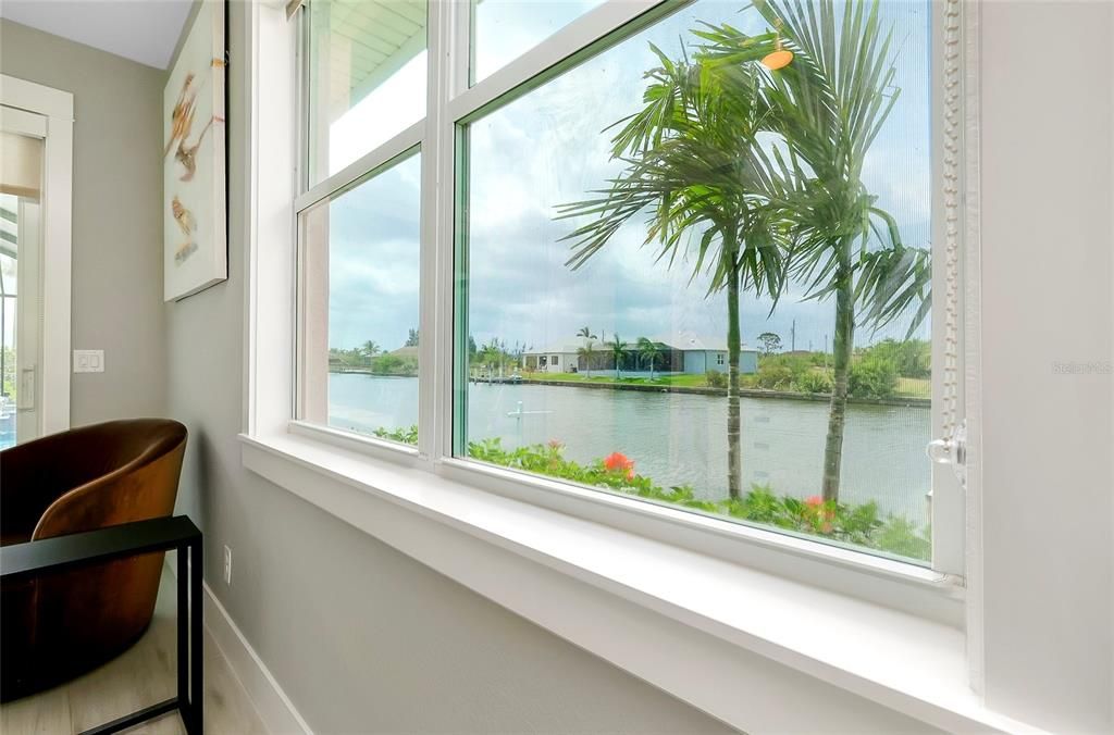 4th bedroom with view of canal