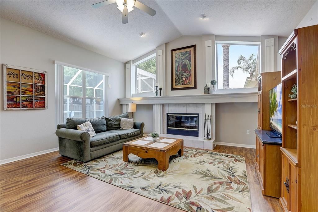 The wide open floor plan and high ceilings allows an abundance of natural light to spill in at every angle!