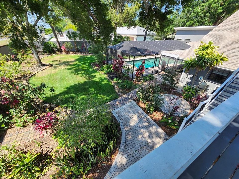 View of Back yard from 2nd floor balcony