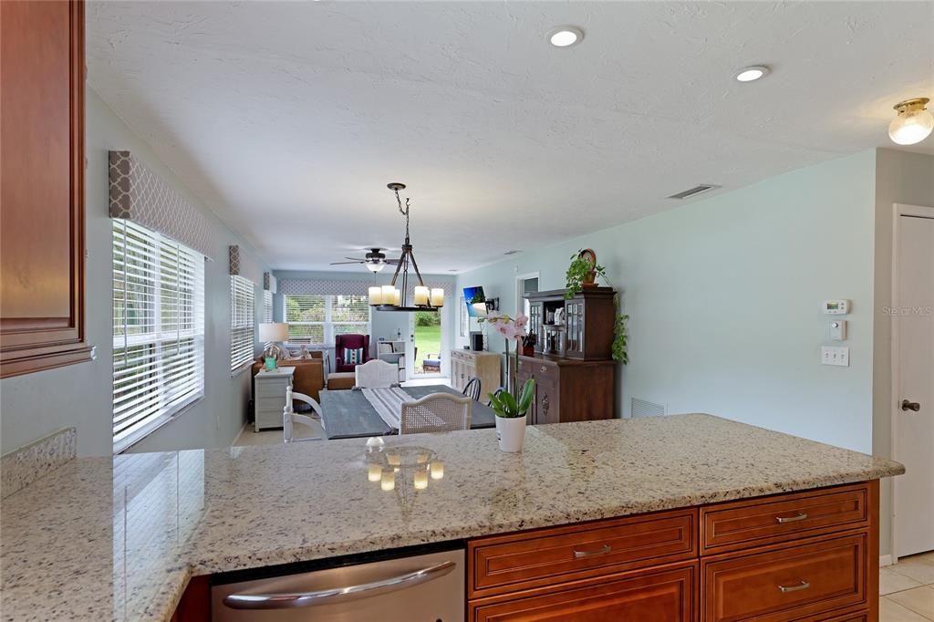 Expansive combination living and dining room