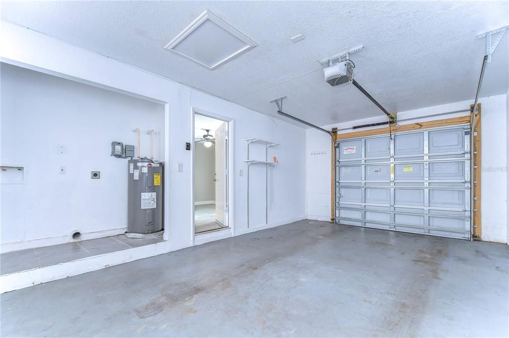 Spacious single-car garage with laundry hook-ups