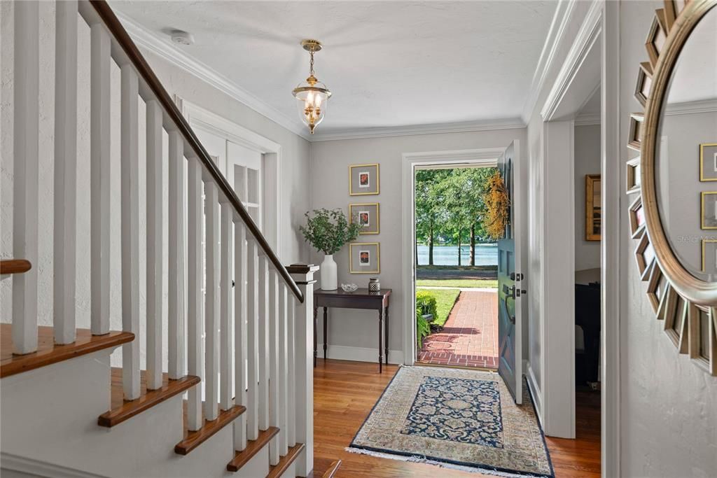 Hardwood floors, crown molding and lots of natural light