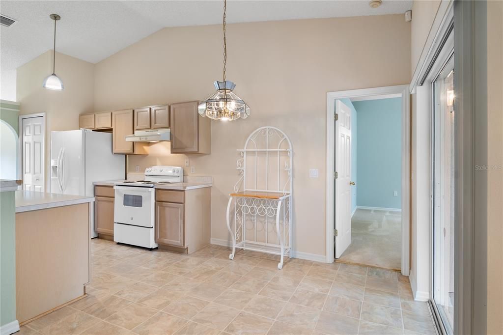 Spacious kitchen with a separate area for casual dining