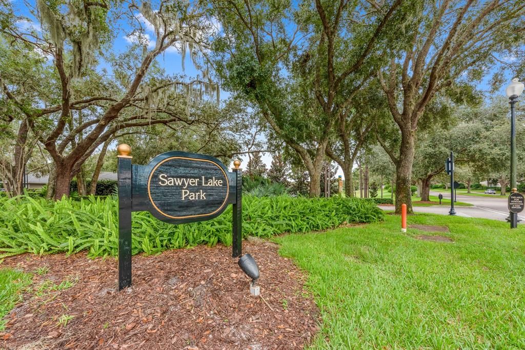 Heathrow is a GATED ACCESS community offering an array of amenities that include access to the private SAWYER LAKE PARK featuring a basketball court, soccer and baseball fields, boat dock, and a playground.