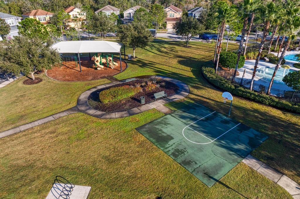 Half court basketball and a playground also nearby!