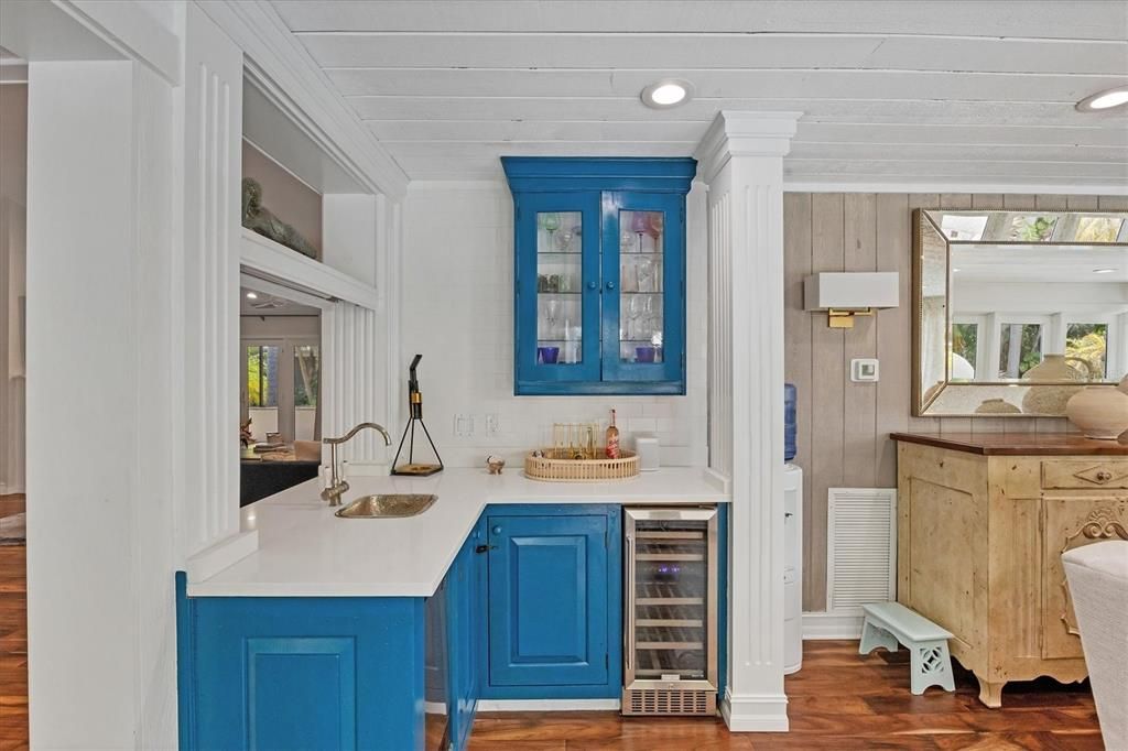 Wet bar off dining room