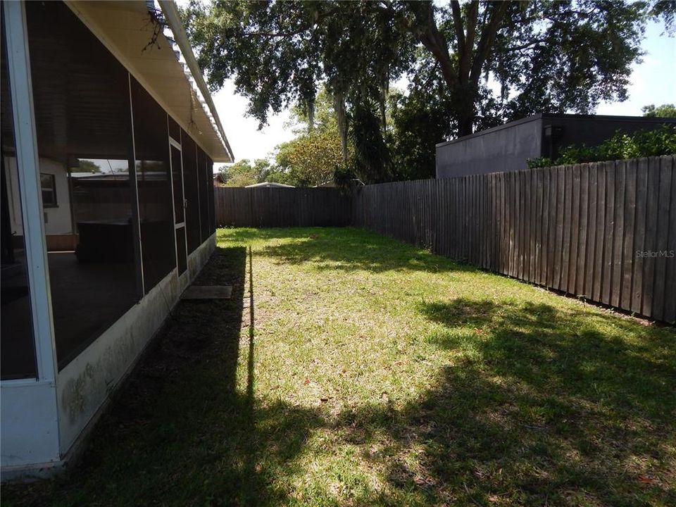 Fully fenced backyard