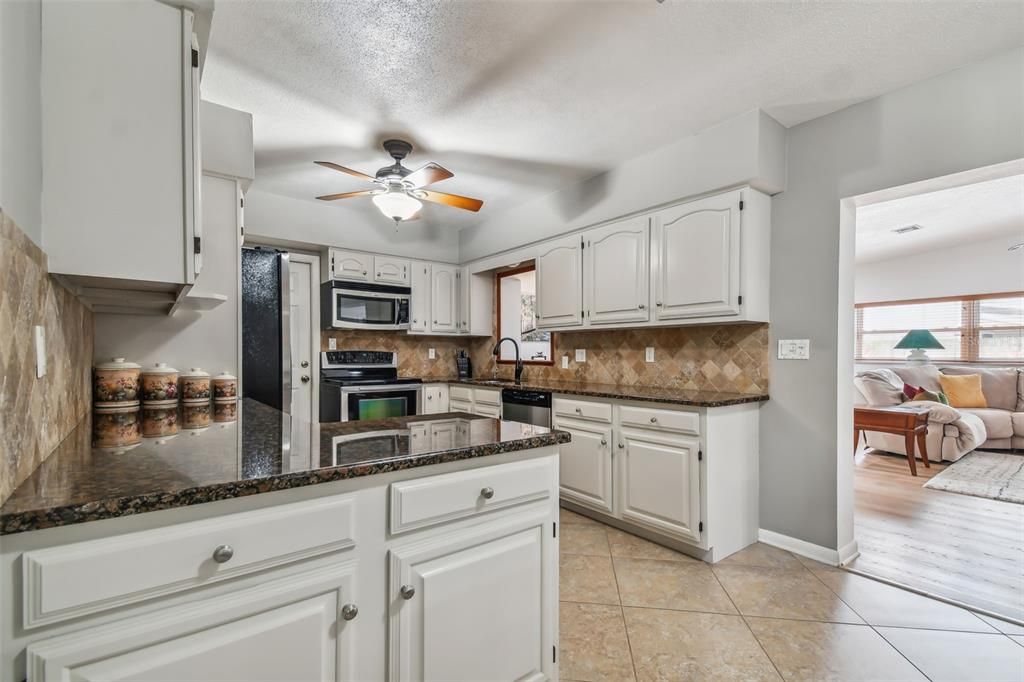 Plenty of counter and cabinet space