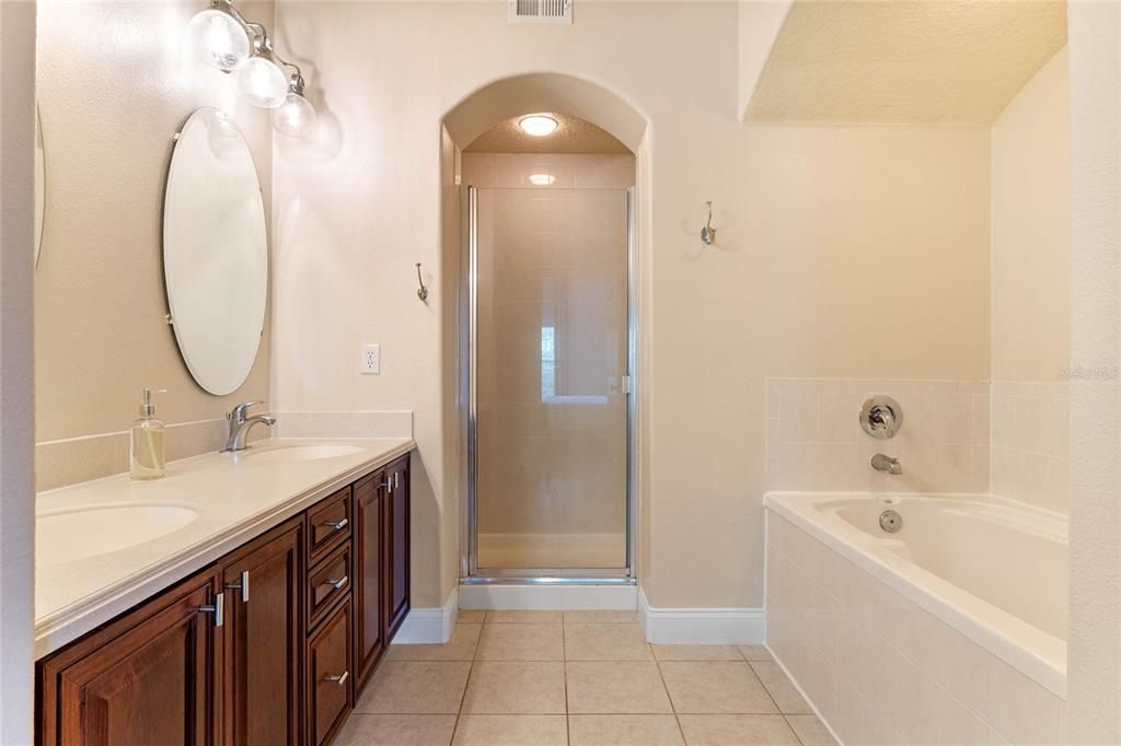 Primary Bath with Dual Sinks.